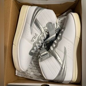 Fila White and Silver Women's Sneakers